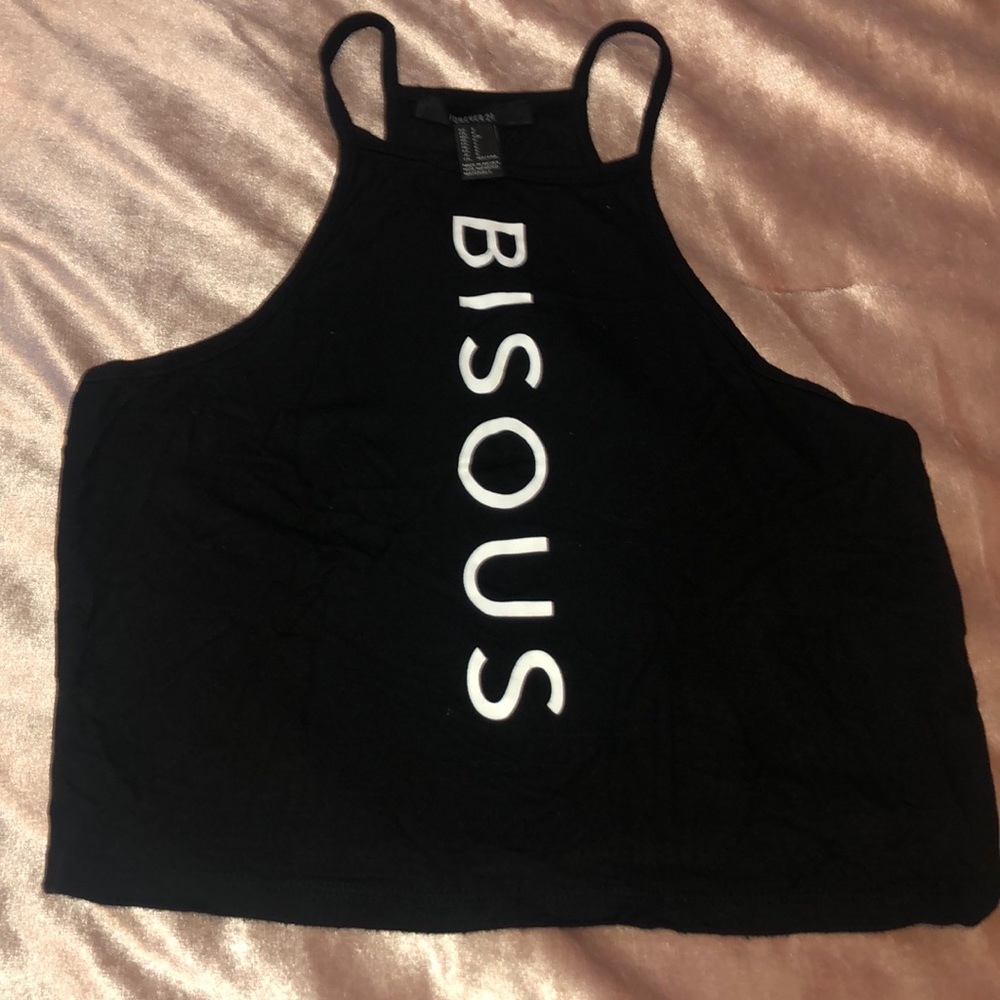 ‘Bisous’ statement crop top